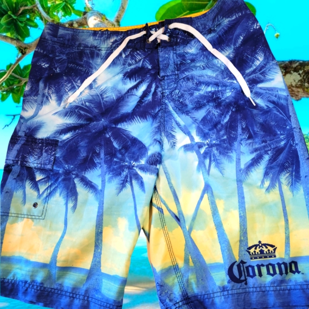 Carona Men's Tropical Beach Board Shorts Size 36